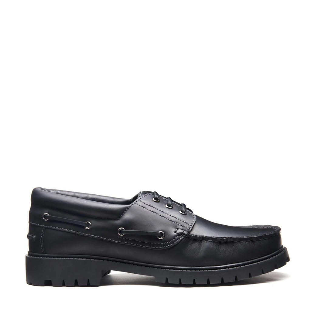 Solovair The Boat Shoe Black Greasy