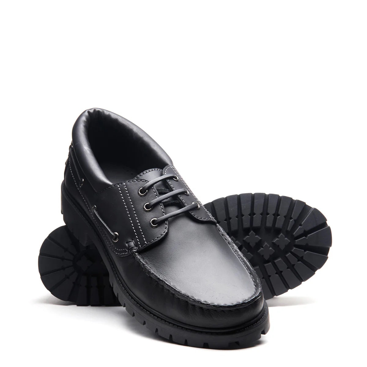 Solovair The Boat Shoe Black Greasy
