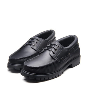 Solovair The Boat Shoe Black Greasy