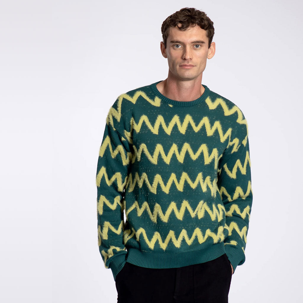Far Afield Pullover Zig Teal Citronella