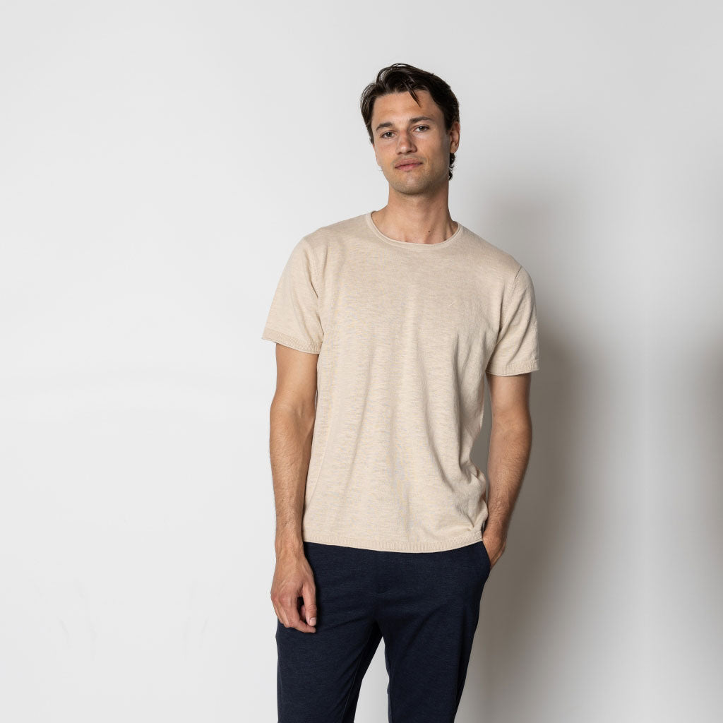 Clean Cut Copenhagen Thomas knitted T-Shirt Ecru