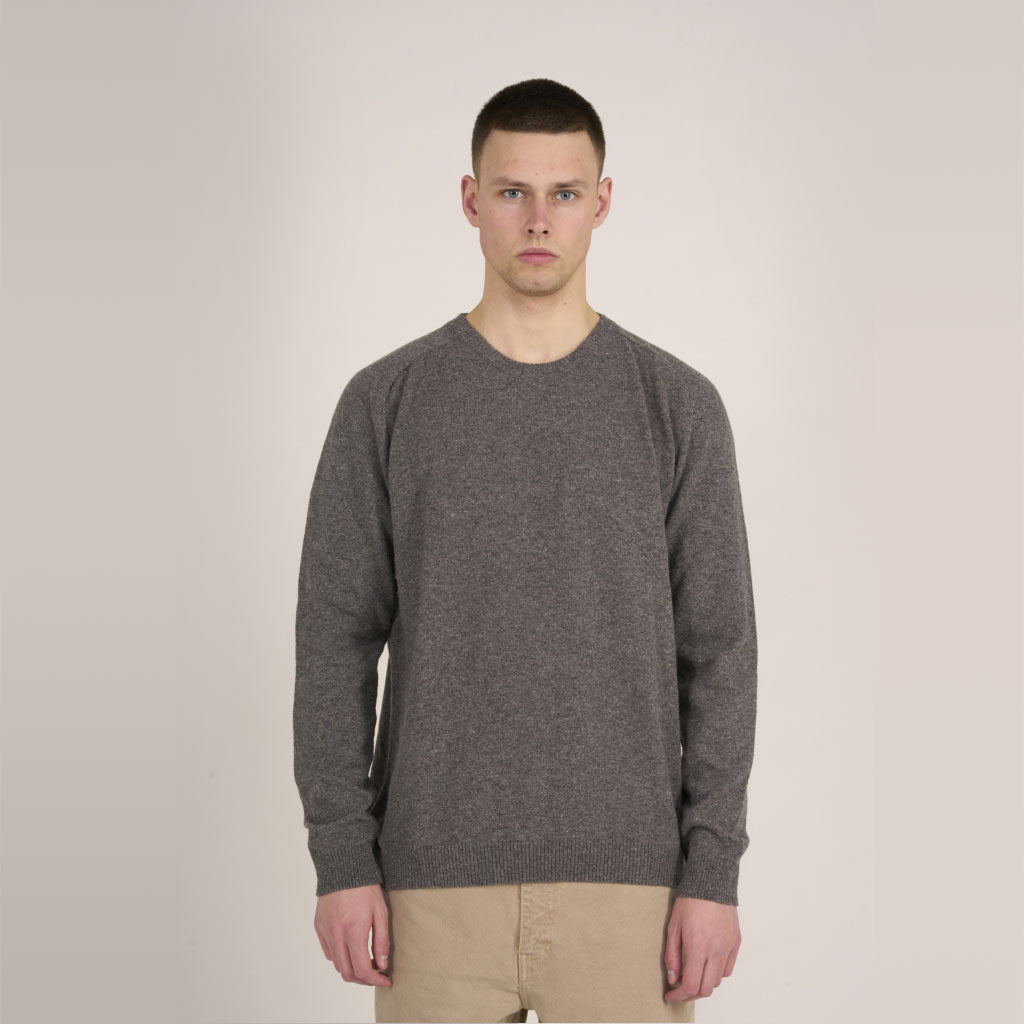 Knowledge Cotton Apparel Lambswool Pullover Grau