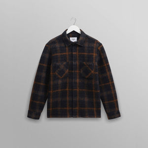Wax London Whiting Overshirt Caramel Navy