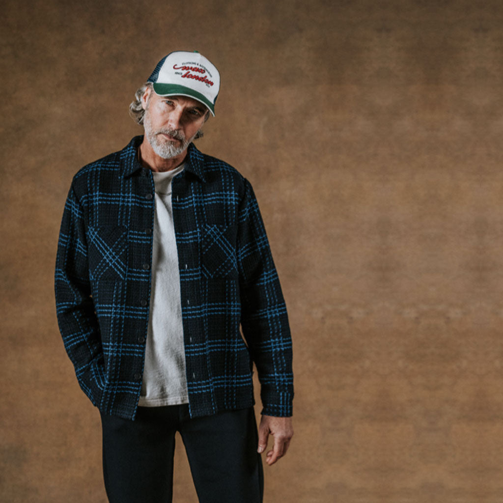 Wax London Whiting Overshirt Blue Skate