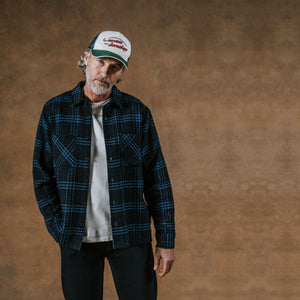 Wax London Whiting Overshirt Blue Skate