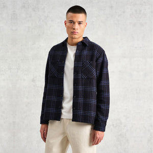 Wax London Whiting Overshirt Blue Skate