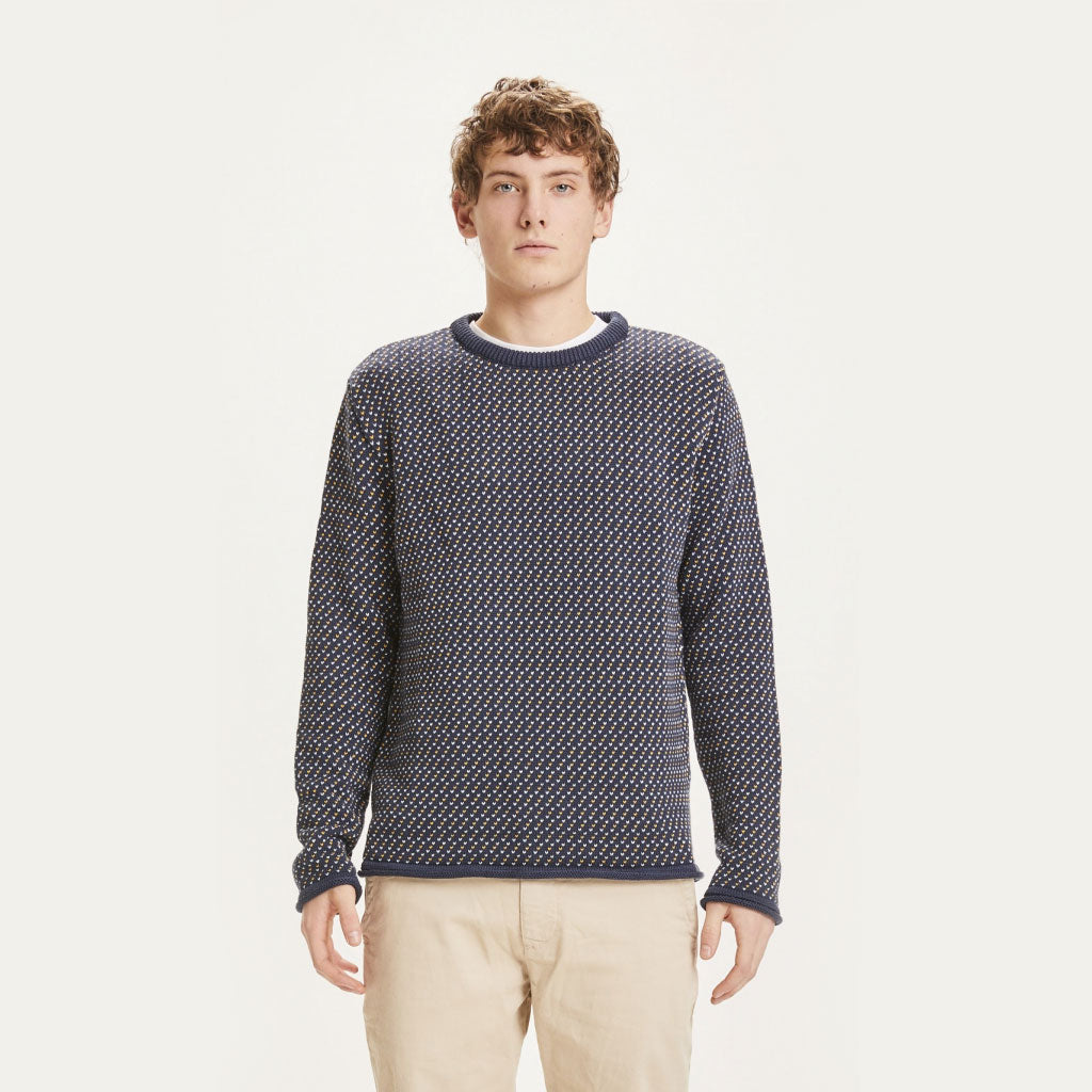 Knowledge Cotton Apparel Valley Jacquard Crew Pullover