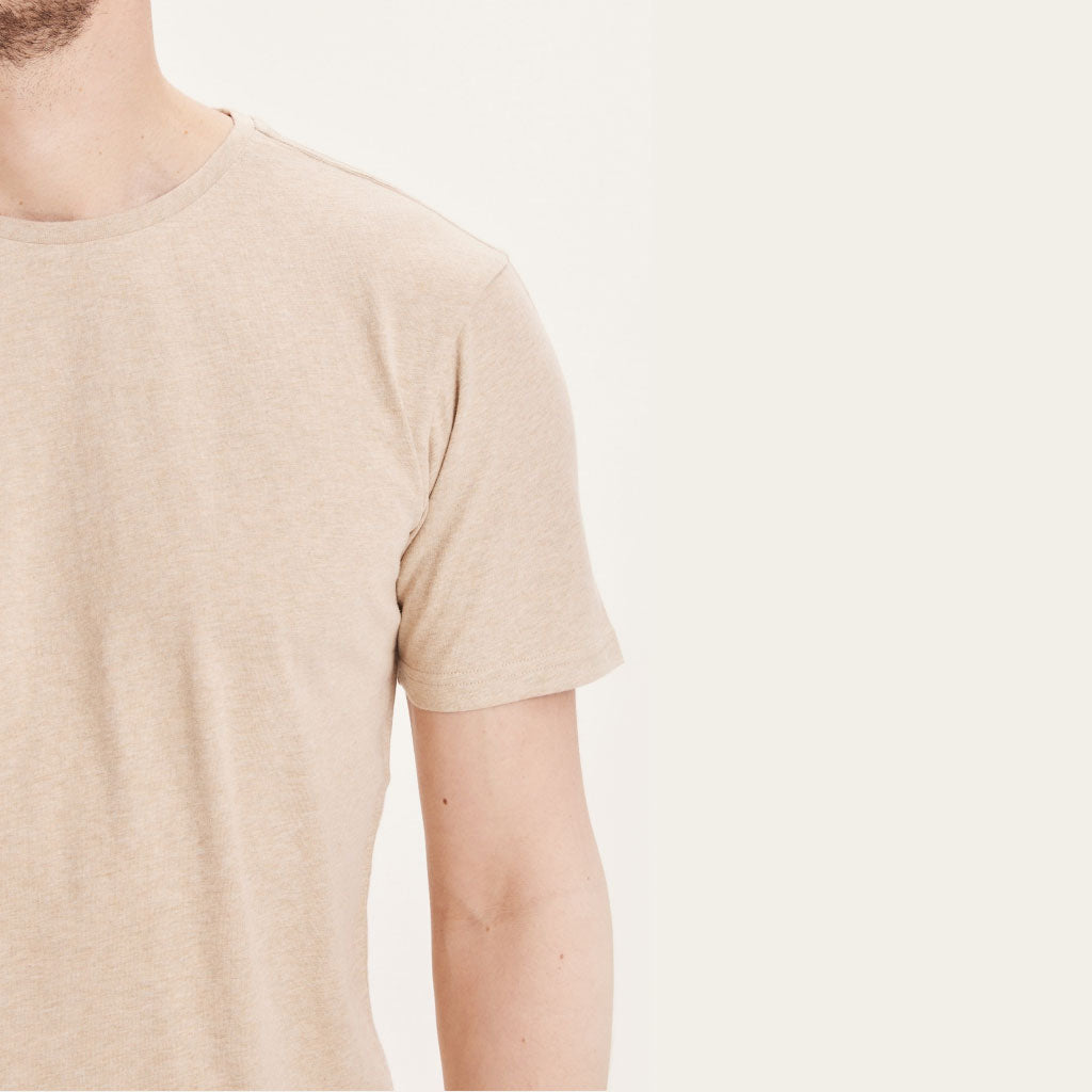 Knowledge Cotton Apparel Basic T-Shirt Safari Melange