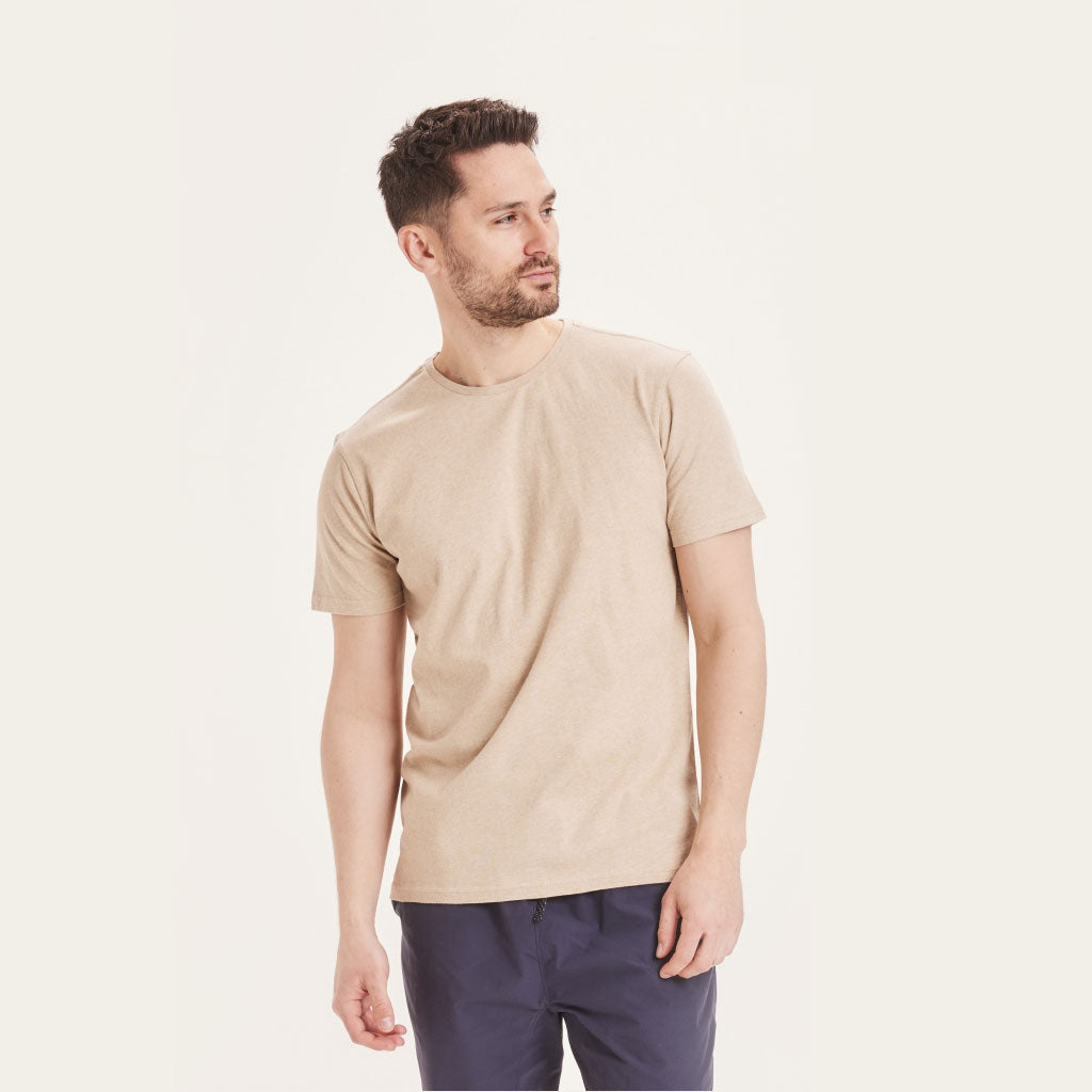 Knowledge Cotton Apparel Basic T-Shirt Safari Melange